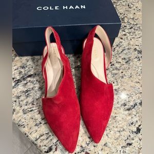 Cole Haan vania pump in Red Dalia suede, size 7